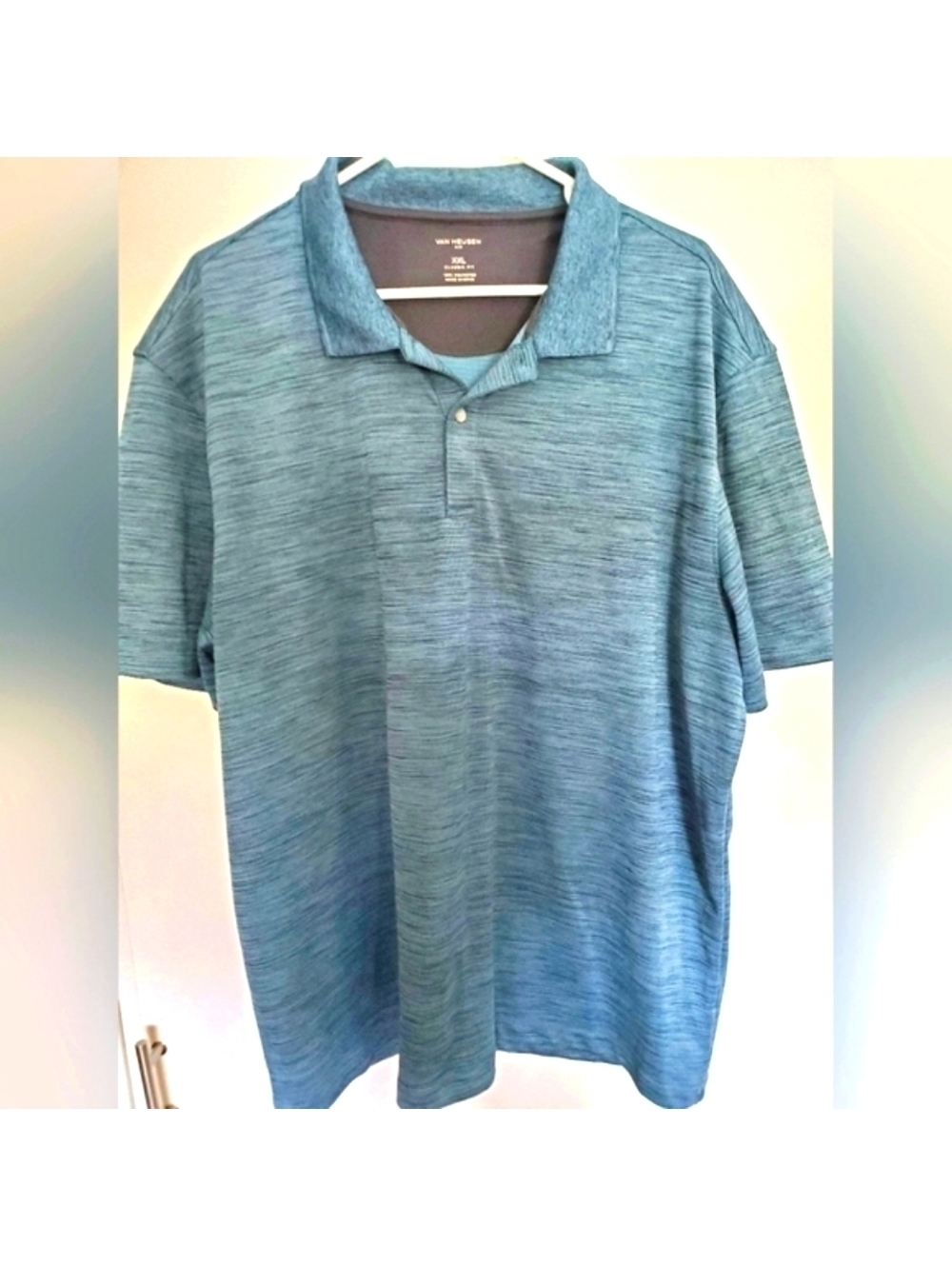 Van Heusen Air Men's XXL Classic Fit Blue Polo Shirt, 100% Polyester